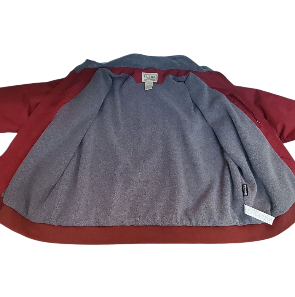 L.L.Bean Men's Burgundy Warm-Up Fleece Lined Jacked. XXL. - Picture 4 of 14